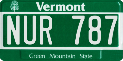 VT license plate NUR787