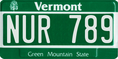 VT license plate NUR789