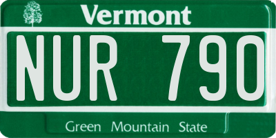 VT license plate NUR790
