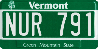 VT license plate NUR791