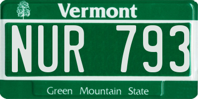 VT license plate NUR793