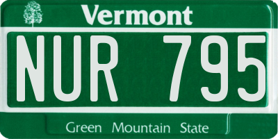 VT license plate NUR795