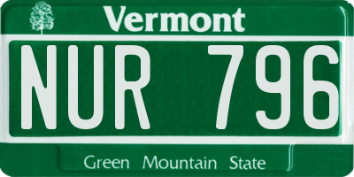 VT license plate NUR796