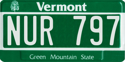 VT license plate NUR797