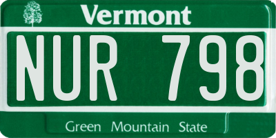 VT license plate NUR798