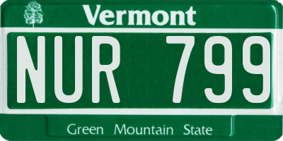 VT license plate NUR799