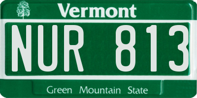 VT license plate NUR813