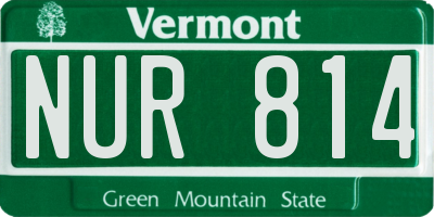 VT license plate NUR814