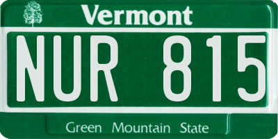 VT license plate NUR815