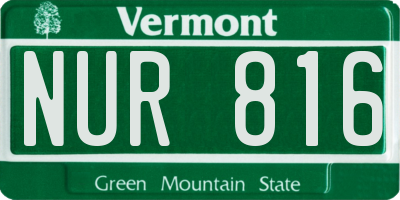 VT license plate NUR816