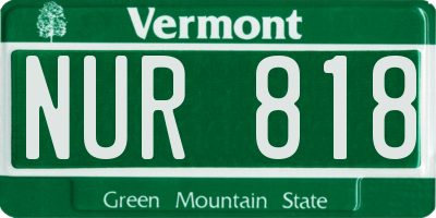 VT license plate NUR818