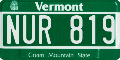 VT license plate NUR819