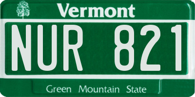 VT license plate NUR821
