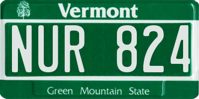 VT license plate NUR824