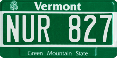VT license plate NUR827