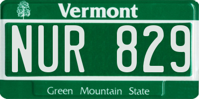 VT license plate NUR829