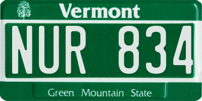 VT license plate NUR834