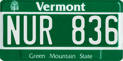 VT license plate NUR836