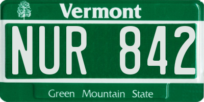 VT license plate NUR842