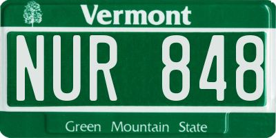 VT license plate NUR848