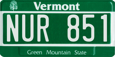 VT license plate NUR851