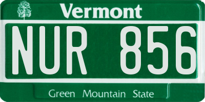 VT license plate NUR856