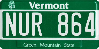 VT license plate NUR864