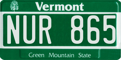 VT license plate NUR865