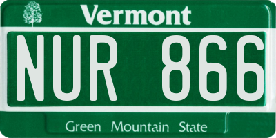 VT license plate NUR866