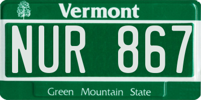 VT license plate NUR867
