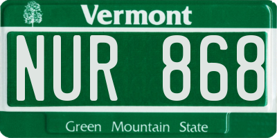 VT license plate NUR868