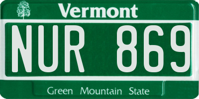 VT license plate NUR869