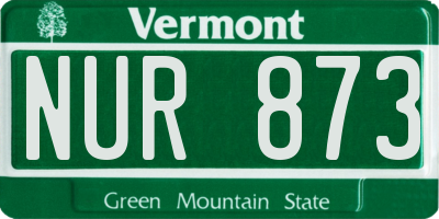 VT license plate NUR873