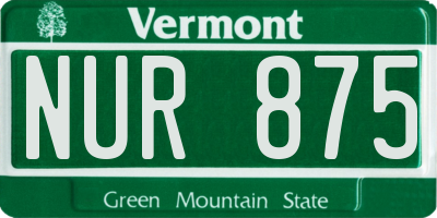 VT license plate NUR875
