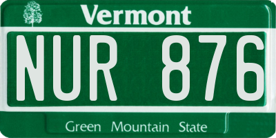 VT license plate NUR876