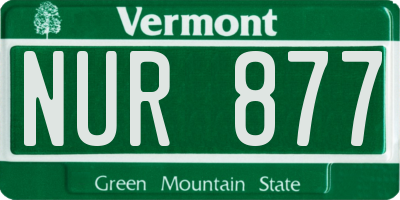 VT license plate NUR877
