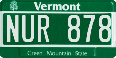 VT license plate NUR878