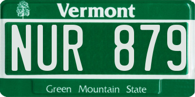 VT license plate NUR879