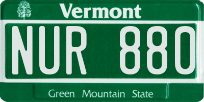 VT license plate NUR880