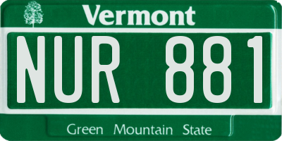 VT license plate NUR881