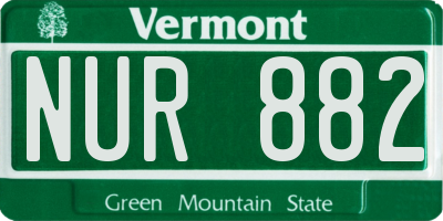 VT license plate NUR882