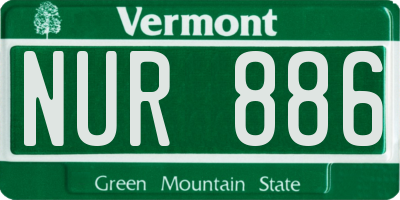 VT license plate NUR886