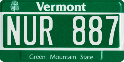 VT license plate NUR887