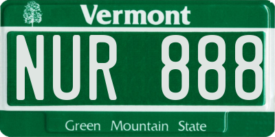 VT license plate NUR888