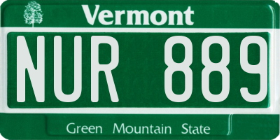 VT license plate NUR889