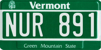 VT license plate NUR891