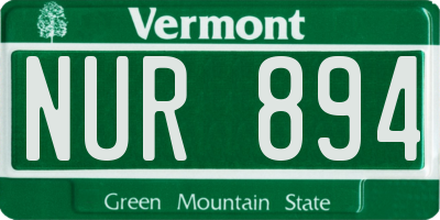 VT license plate NUR894