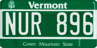 VT license plate NUR896