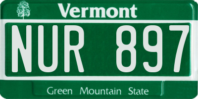 VT license plate NUR897