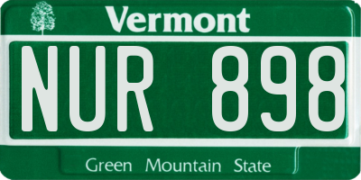 VT license plate NUR898